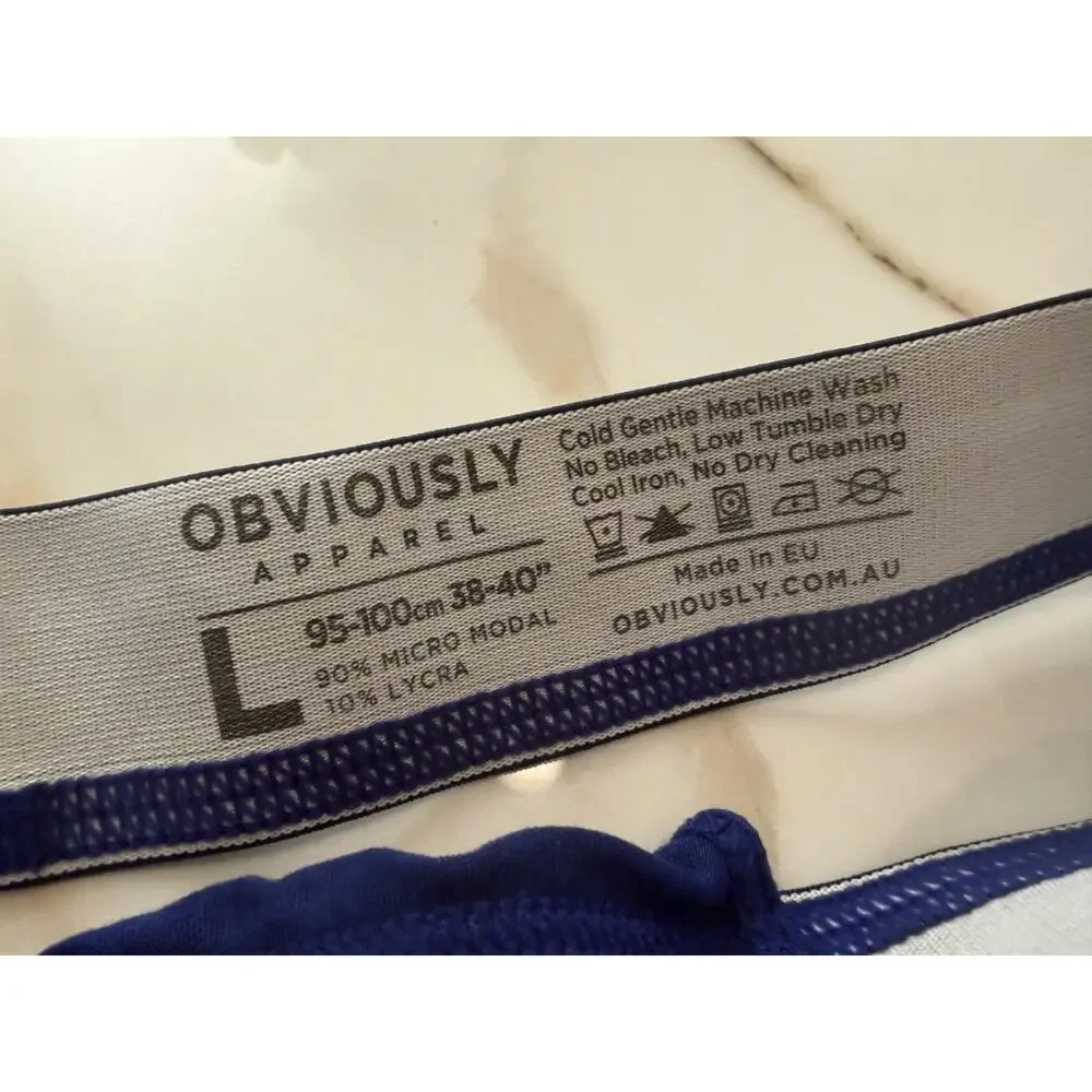NEW Set Of 3 Obviously Apparel Mens PrimeMan Jockstrap Blue Purple Size Large